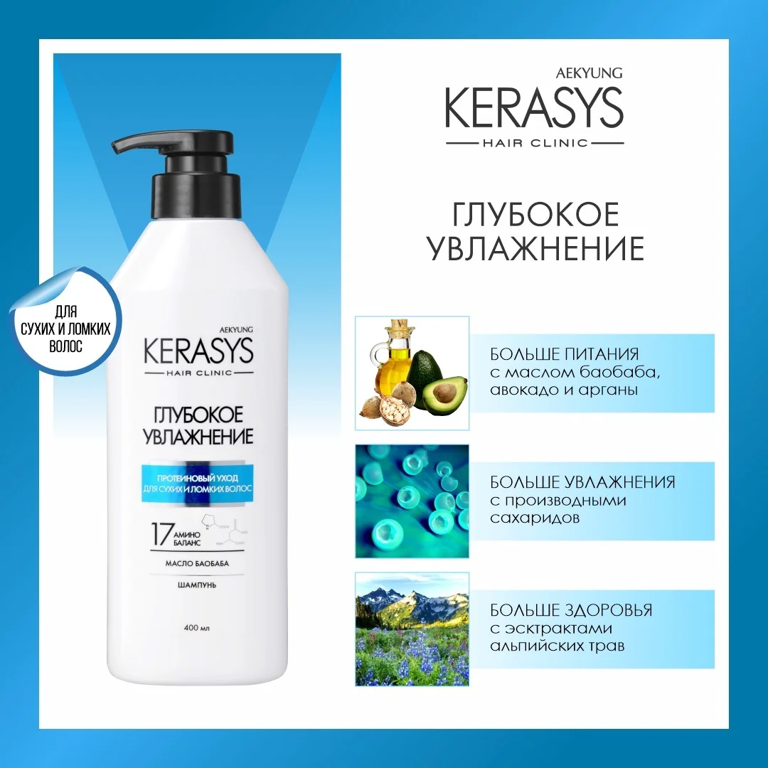 Шампунь KeraSys Hair Clinic 400мл купить,NaN