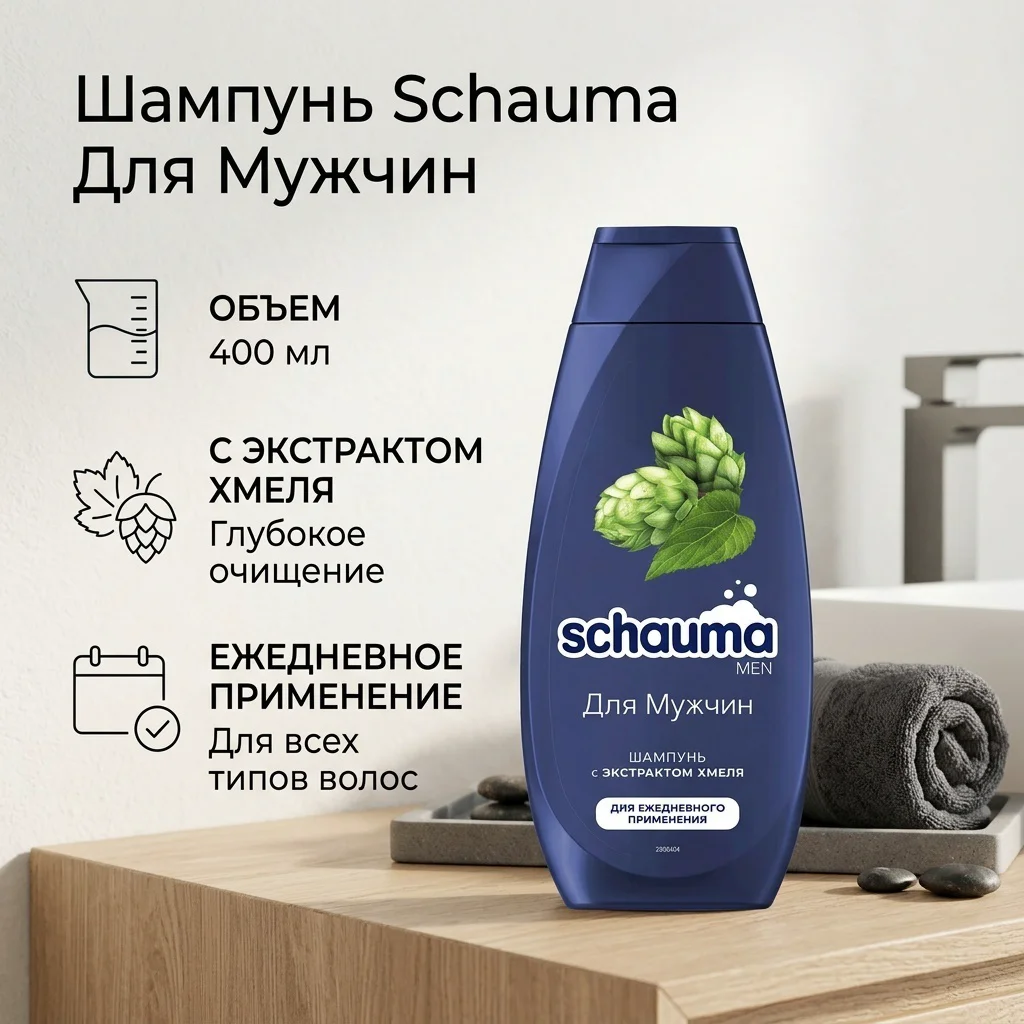 Шампунь Schauma с экстрактом хмеля 400мл - ForteMarket Шампунь Schauma с экстрактом хмеля 400мл купить,NaN