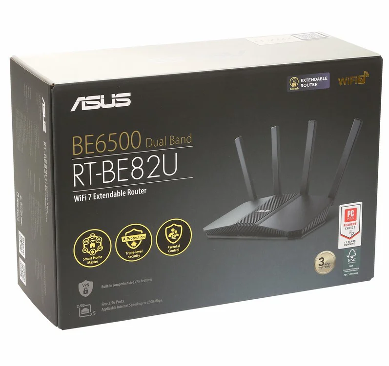 Маршрутизатор Asus RT-BE82U чёрный купить,87320