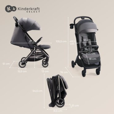 Коляска прогулочная Kinderkraft Nubi 2 Sand Beige, бежевый купить,NaN