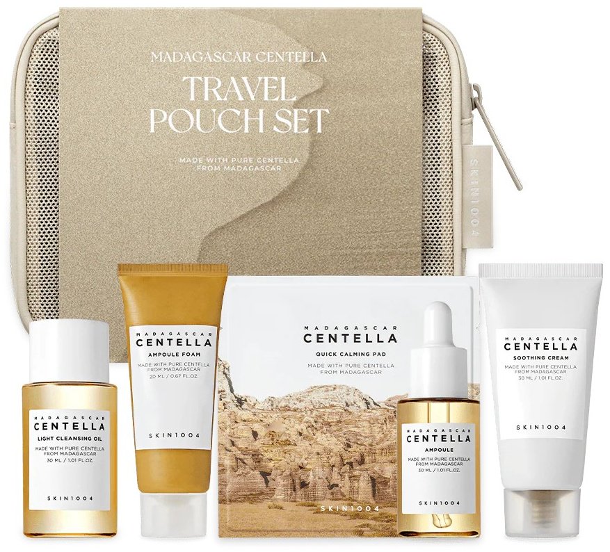 Skin1004 Madagascar Centella Travel Pouch Set Набор Миниатюр по Уходу за Лицом набор по уходу за лицом унисекс