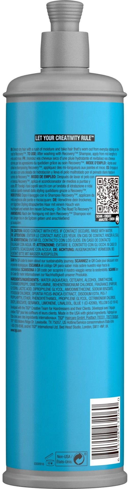 TIGI кондиционер Bed Head Recovery 400 мл купить,0
