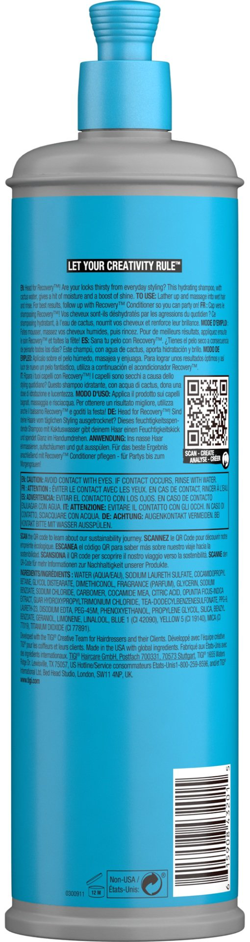 TIGI Bed Head Recovery шампунь 400 мл купить,8900