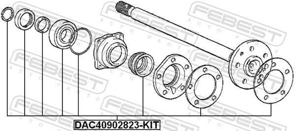 FEBEST ступица DAC40902823-KIT купить,NaN