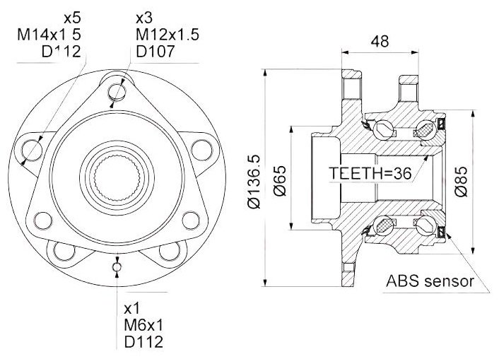 LYNXauto ступица WH 1359 купить,NaN
