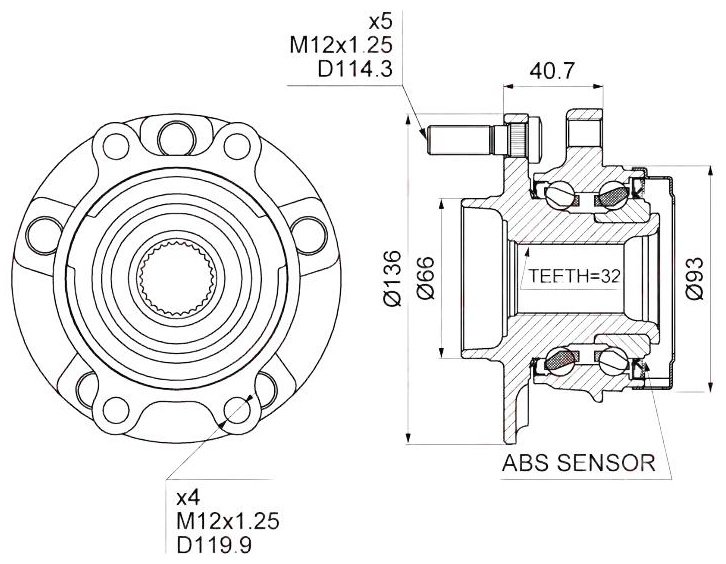 LYNXauto ступица WH 1473 купить,NaN