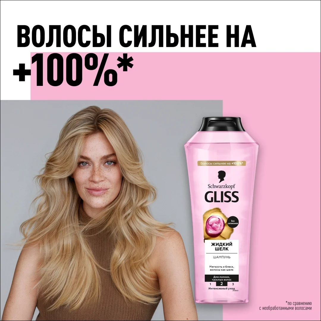 Шампунь Gliss Kur жидкий шёлк 400мл купить,NaN