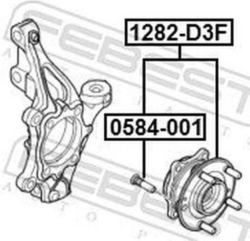 FEBEST ступица 1282-D3F купить,NaN