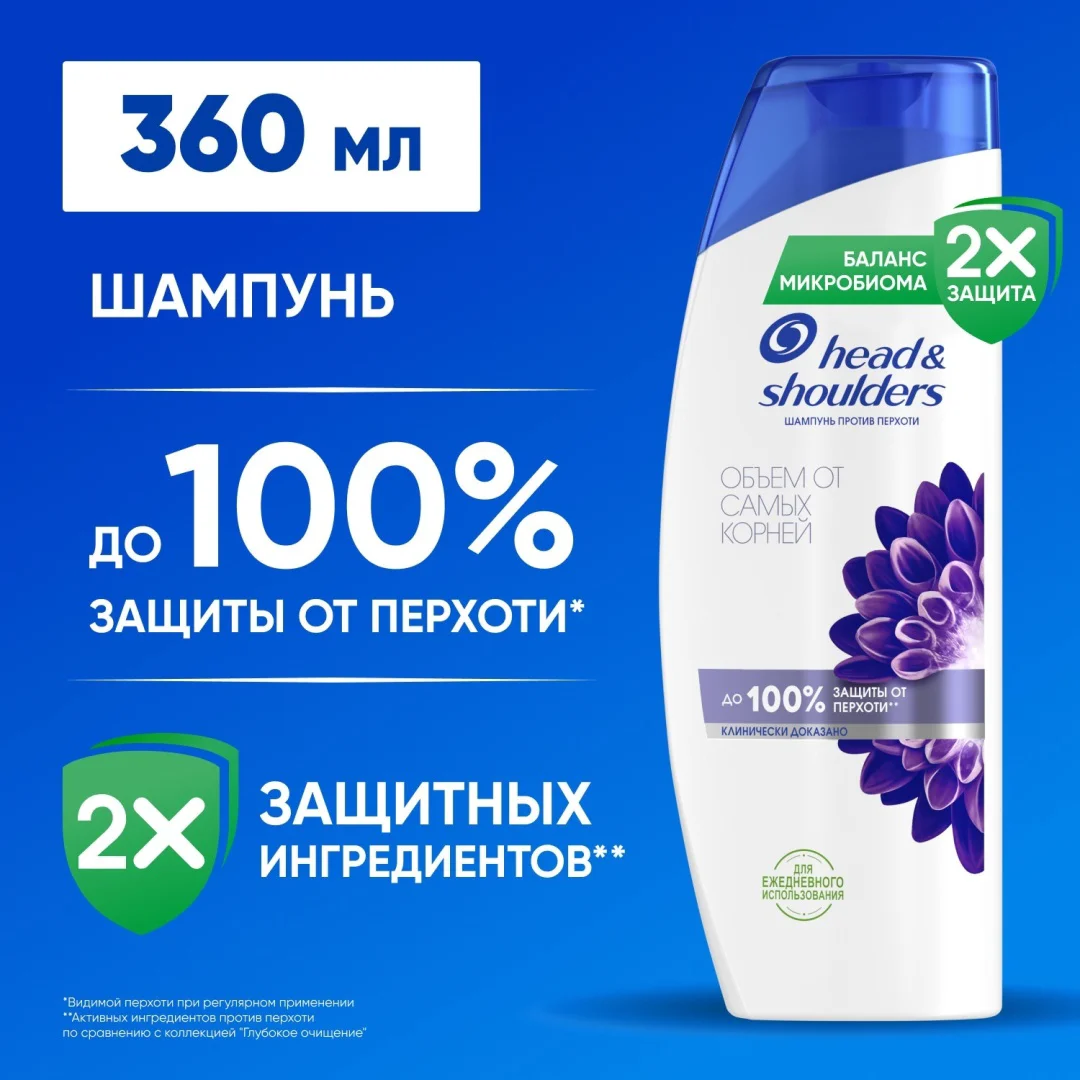 Шампунь Head&Shoulders против перхоти и объем от самых корней 360 мл купить,NaN