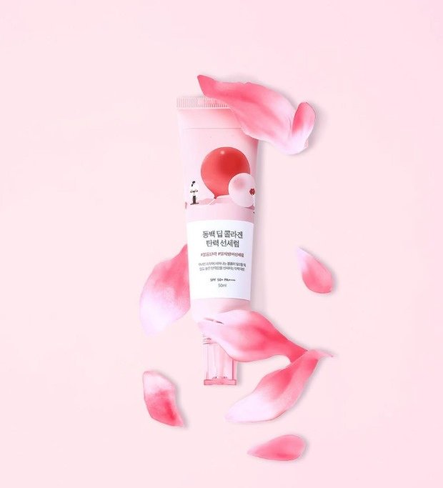 Round Lab крем Camellia Deep Collagen Sun Serum SPF50+ для лица, для зоны декольте 50 мл купить,NaN