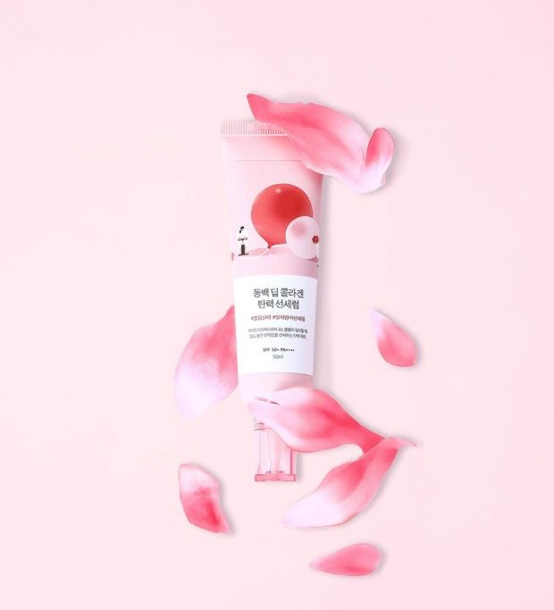 Round Lab крем Camellia Deep Collagen Sun Serum SPF50+ для лица, для зоны декольте 50 мл купить,NaN
