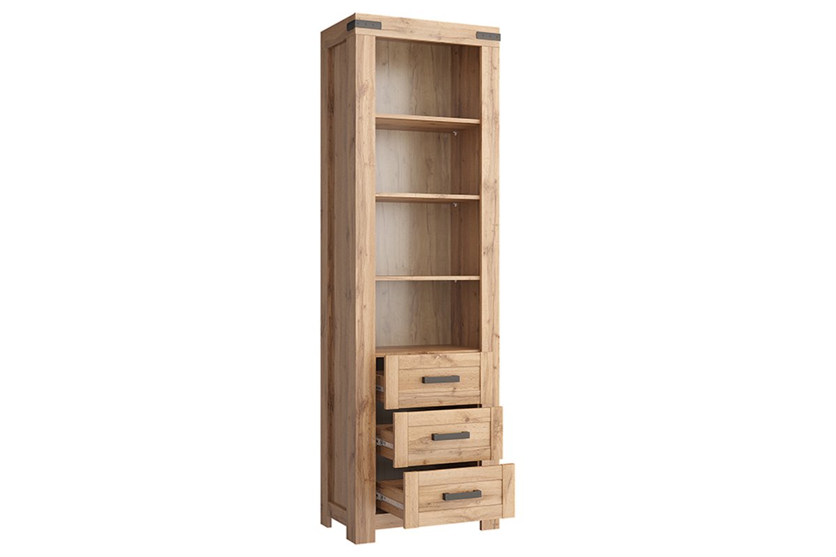 Шкаф книжный Анрэкс 3S дуб вотан купить,NaN