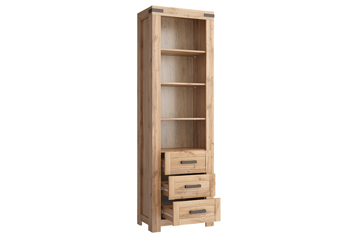 Шкаф книжный Анрэкс 3S дуб вотан купить,NaN