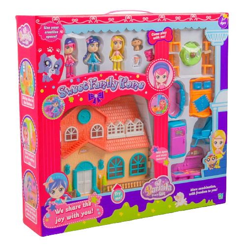 Игровой набор Barmila Домик для мини-куклы с 3 куклами 60220D купить,NaN