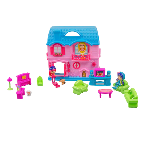 Игровой набор Barmila Домик для мини-куклы с 3 куклами 60221C купить,NaN