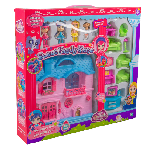 Игровой набор Barmila Домик для мини-куклы с 3 куклами 60221C купить,NaN