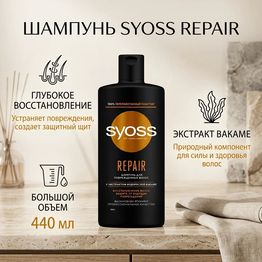 Шампунь Syoss Intense Repair 440 мл купить,NaN