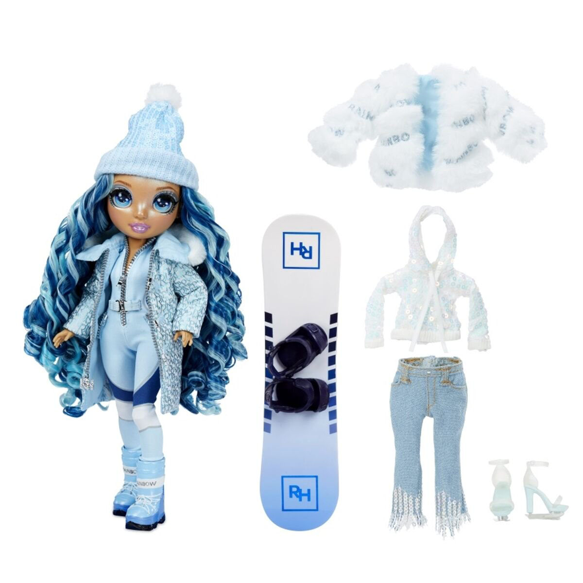 Кукла Rainbow High Winter Break Fashion Doll Skyler Bradshaw Blue 28см  купить,NaN