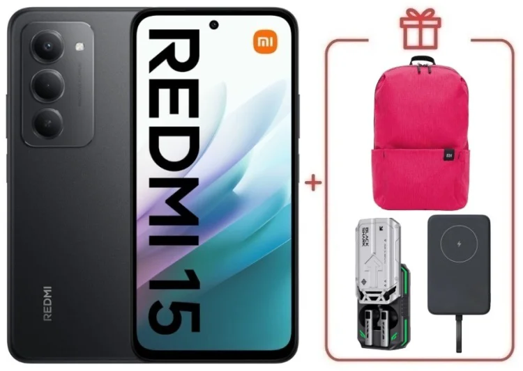 Смартфон Redmi 15 8 ГБ/256 ГБ черный + подарок купить,NaN