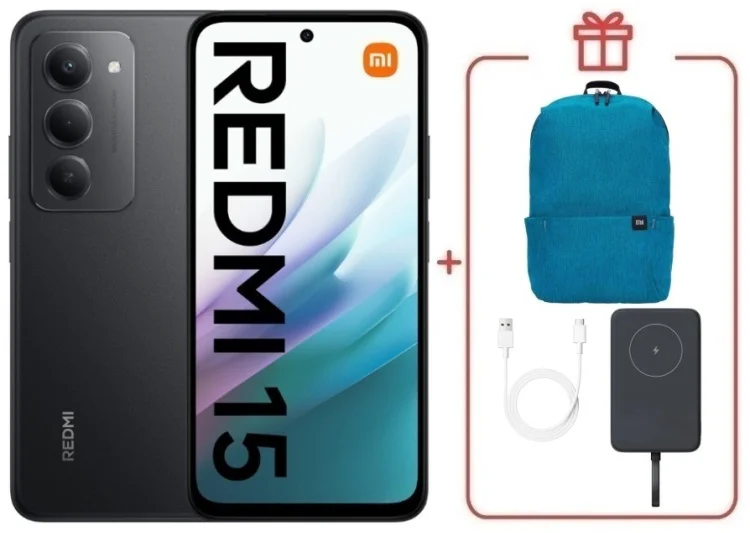 Смартфон Redmi 15 8 ГБ/256 ГБ черный + подарок купить,NaN