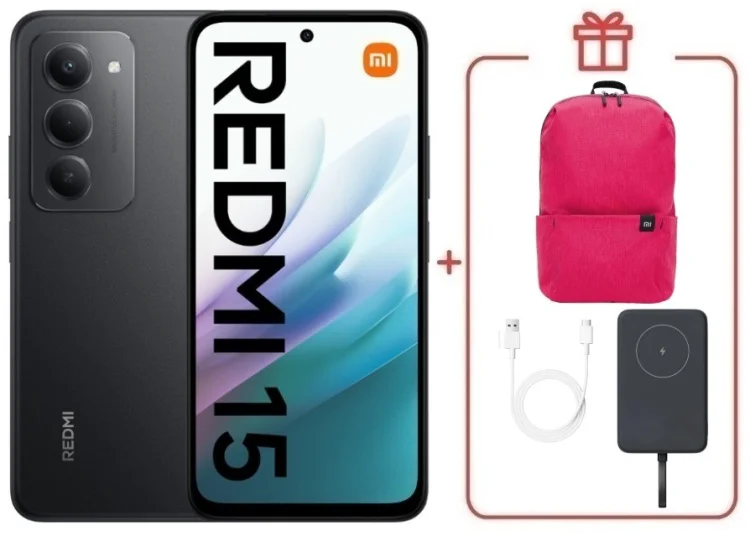 Смартфон Redmi 15 8 ГБ/256 ГБ черный + подарок купить,NaN