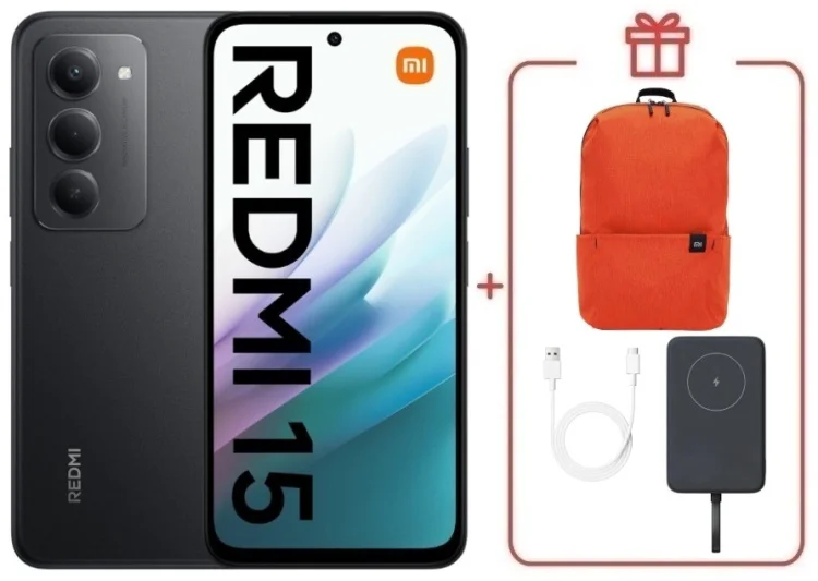 Смартфон Redmi 15 8 ГБ/256 ГБ черный + подарок купить,NaN