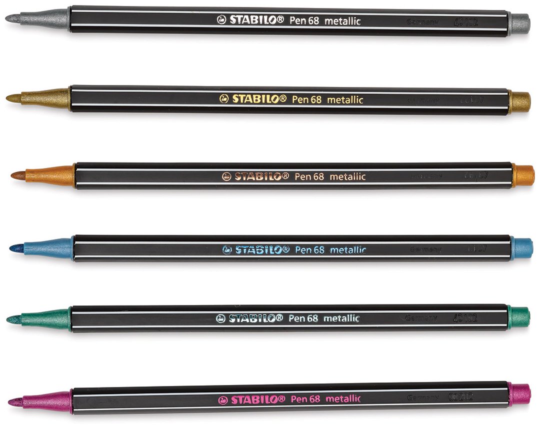 Набор фломастеров STABILO Pen 68, цвета металлик, 6 цветов - ForteMarket Набор фломастеров STABILO Pen 68, цвета металлик, 6 цветов купить,0