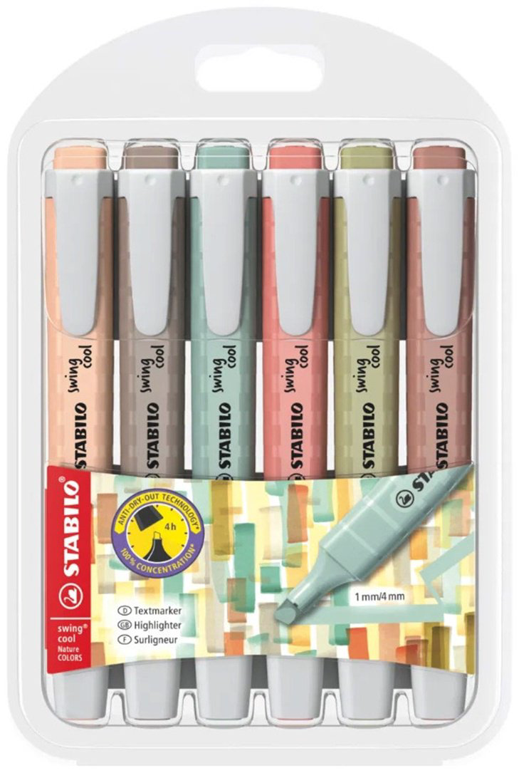 Маркер STABILO Swing Cool NatureCOLORS, 6 шт, 1 мм, мультиколор купить,NaN