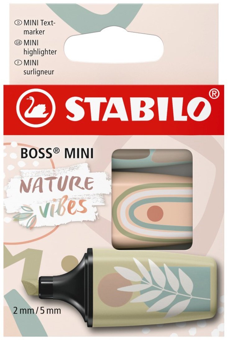Маркер STABILO BOSS MINI Naturevibes, 3 шт, 2 мм, мультиколор