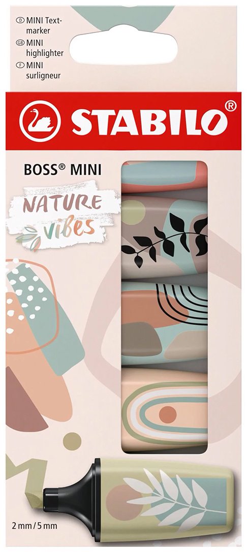 Маркер STABILO BOSS MINI Naturevibes, 5 шт, 2 мм, мультиколор