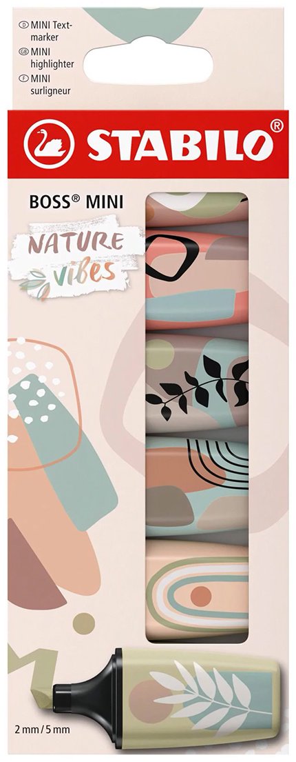 Маркер STABILO BOSS MINI Naturevibes, 6 шт, 2 мм, мультиколор