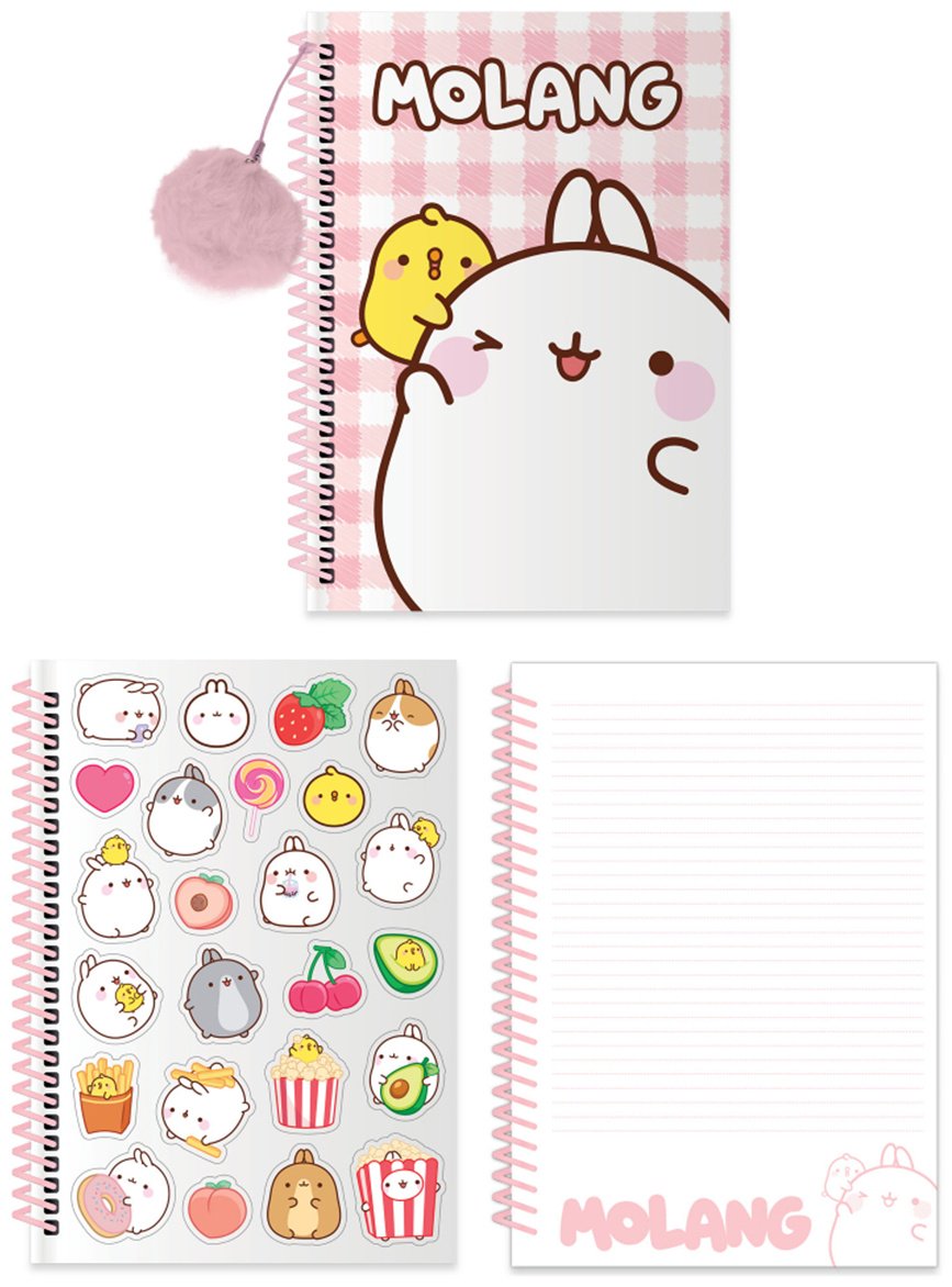 Блокнот Academy Style Molang, A5, 48 л, розовый