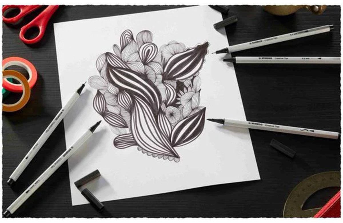 Ручка капиллярная STABILO Creative Tips ARTY 89/5-1-20 5 шт, 0.7 мм, цвет чернил черный - ForteMarket Ручка капиллярная STABILO Creative Tips ARTY 89/5-1-20 5 шт, 0.7 мм, цвет чернил черный купить,0