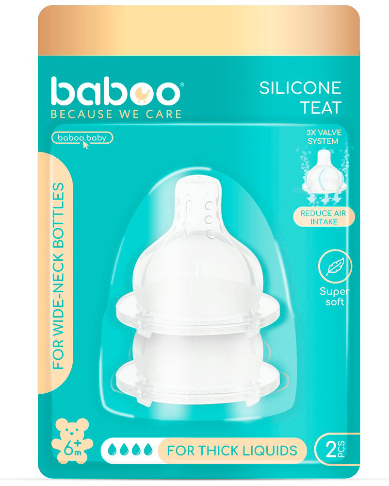 Соска для бутылочки Baboo Anti-Colic 4-012, 2 шт купить,NaN