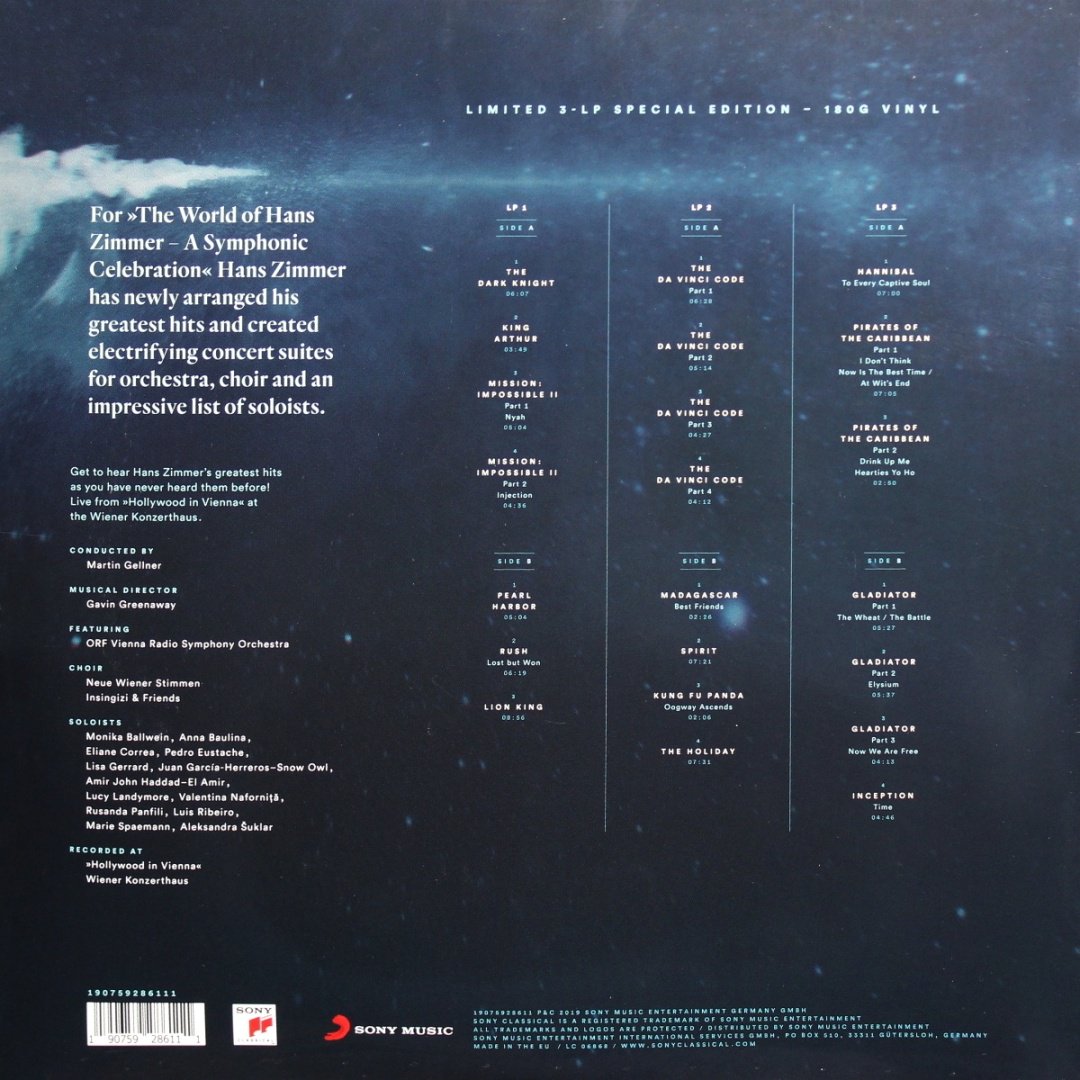 Пластинка Warner Bros. Records Zimmer Hans The World Of Hans Zimmer (Limited Edition) - ForteMarket Пластинка Warner Bros. Records Zimmer Hans The World Of Hans Zimmer (Limited Edition) купить,0