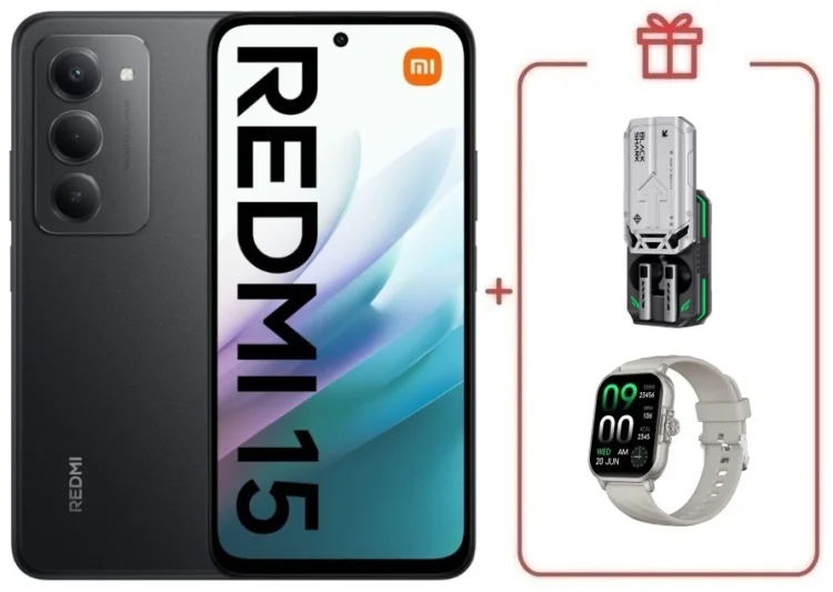 Смартфон Xiaomi Redmi 15 8/256GB черный + подарок купить,NaN