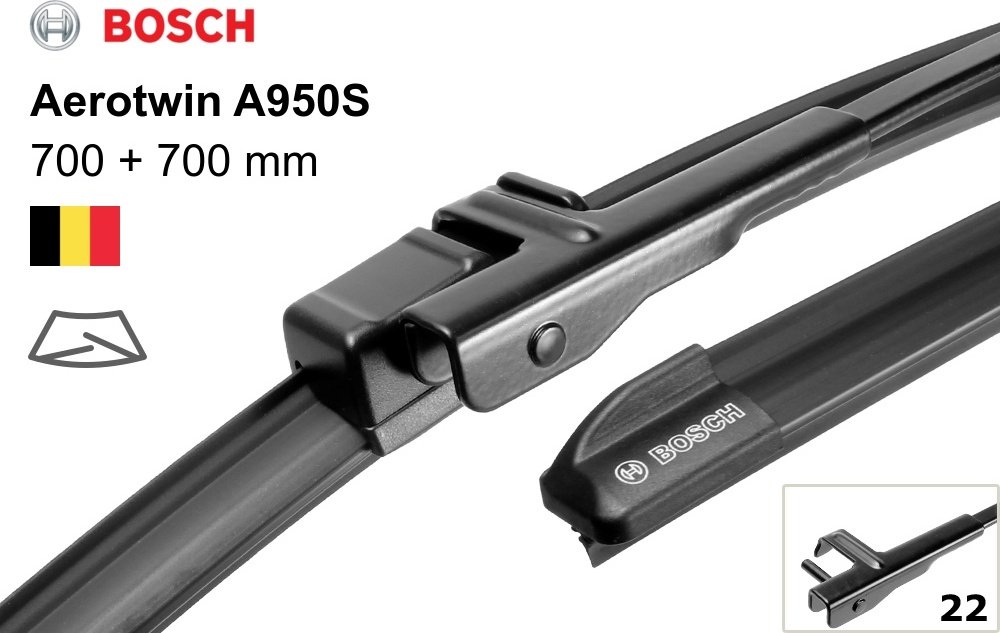 Щетка бескаркасная Bosch A950S 700 мм, 1 шт купить,NaN