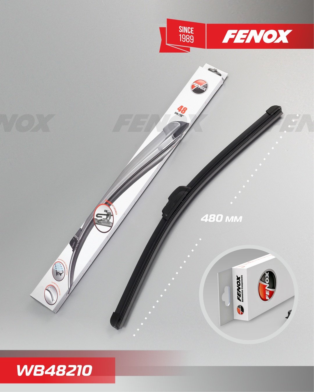 Щетка бескаркасная FENOX WB48210 480 мм, 1 шт купить,NaN