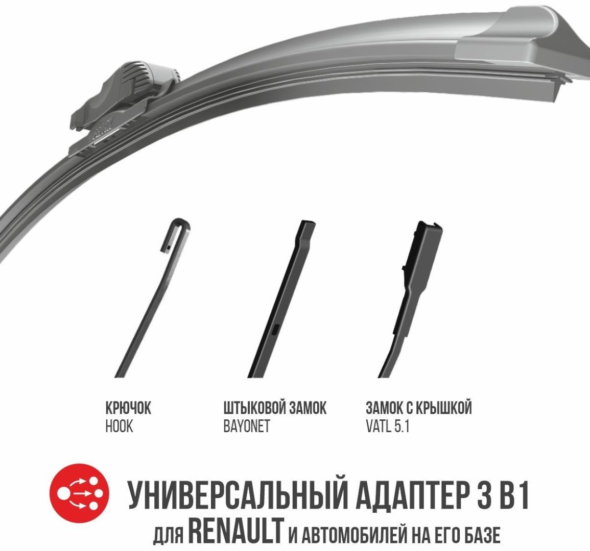 Щетка бескаркасная FENOX WB45220 450 мм, 1 шт купить,NaN