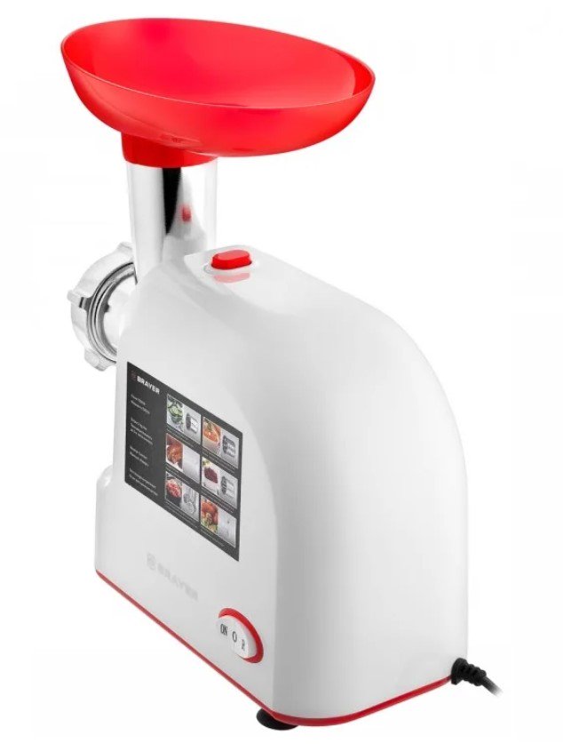 Мясорубка Brayer BR1603 красно-белая купить,0