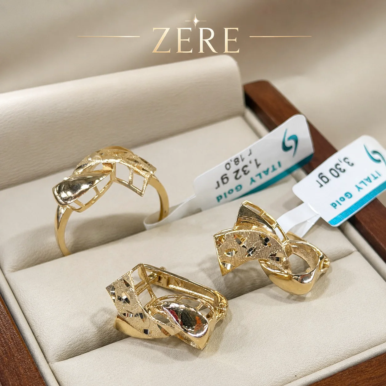 Комплект украшений Zere ZR150708 жёлтое золото 4.62гр 18р - ForteMarket Комплект украшений Zere ZR150708 жёлтое золото 4.62гр 18р купить,385700