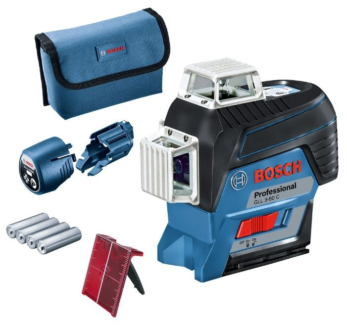Лазерный нивелир Bosch GLL 3-80 C AA + BT 150 L-Boxx ready 0601063R01 синий купить,287100