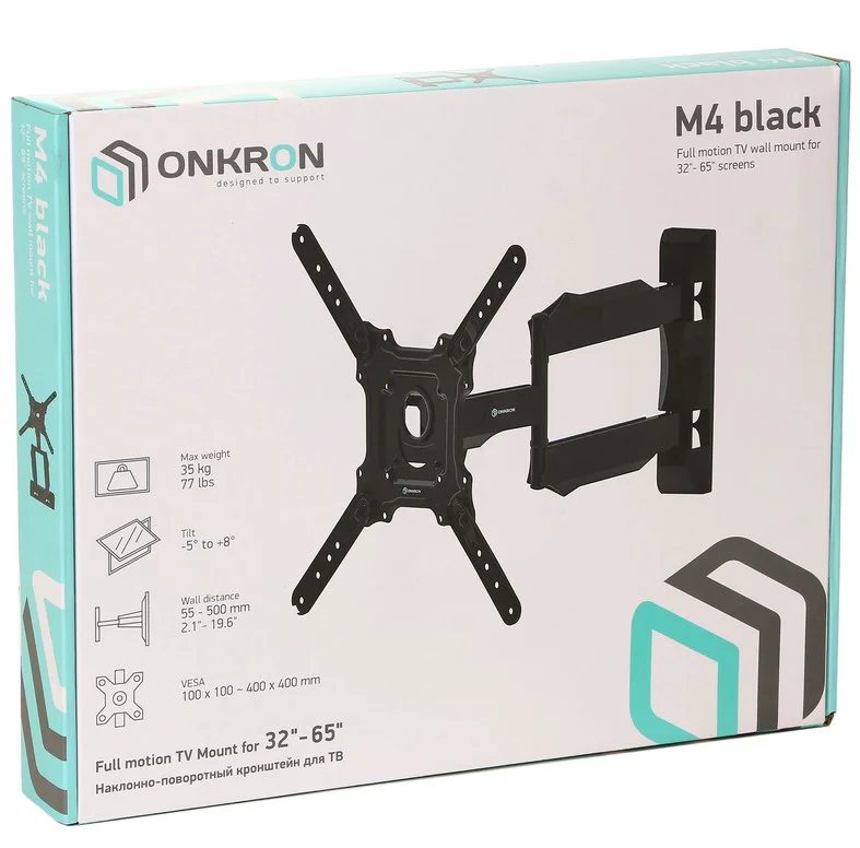 Кронштейн настенный для ТВ Onkron M4  32"-65" чёрный купить,NaN