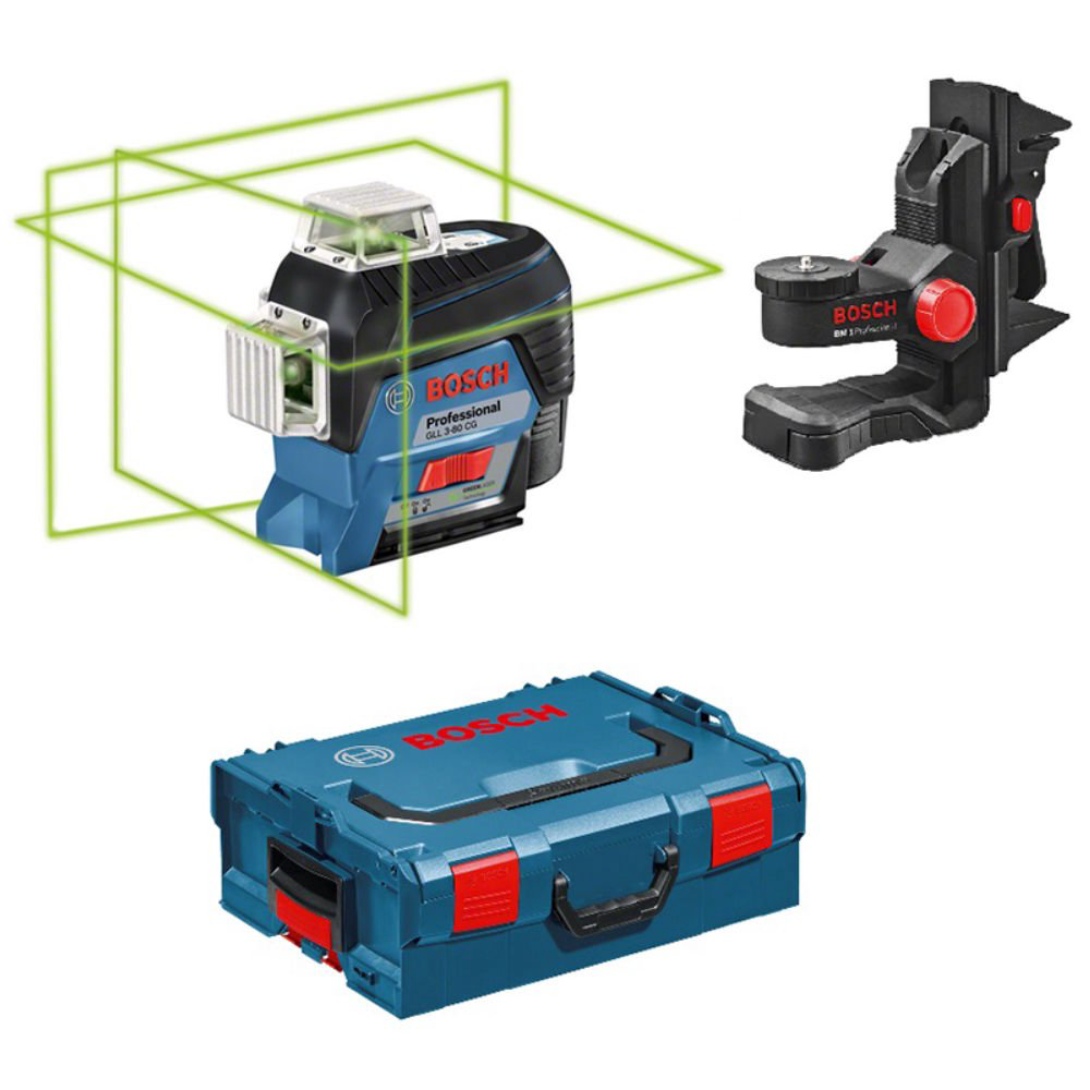 Лазерный нивелир Bosch GLL 3-80 CG + BM 1 12 V + L-Boxx 0601063T00 синий купить,NaN
