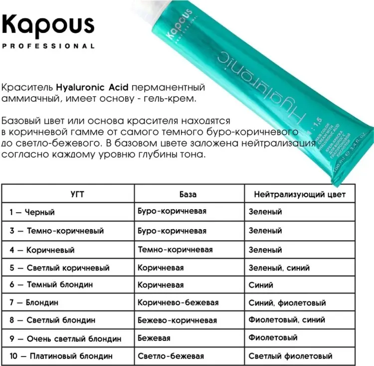 Kapous Professional Hyaluronic Acid 6.66 темный блондин красный интенсивный крем-краска 100 мл купить,NaN