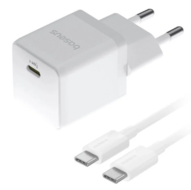 Зарядное устройство Baseus Palm 1C 20W + кабель USB Type-C Moon White