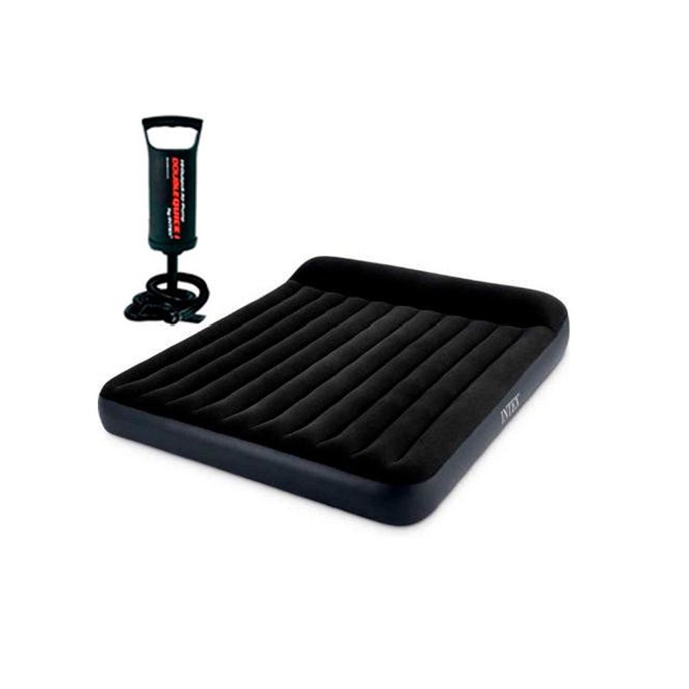 Надувной матрас Intex Air Pump Plus 64144 203x152x25cм серый купить,20500