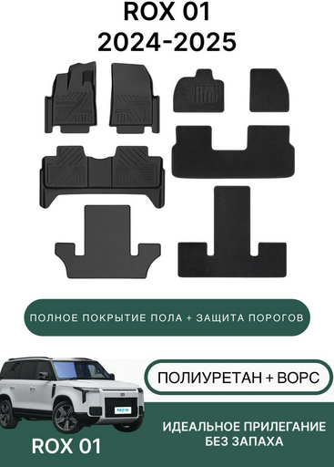 Коврики автомобильные для Rox 01 2024-2025 Black - ForteMarket Коврики автомобильные для Rox 01 2024-2025 Black купить,0
