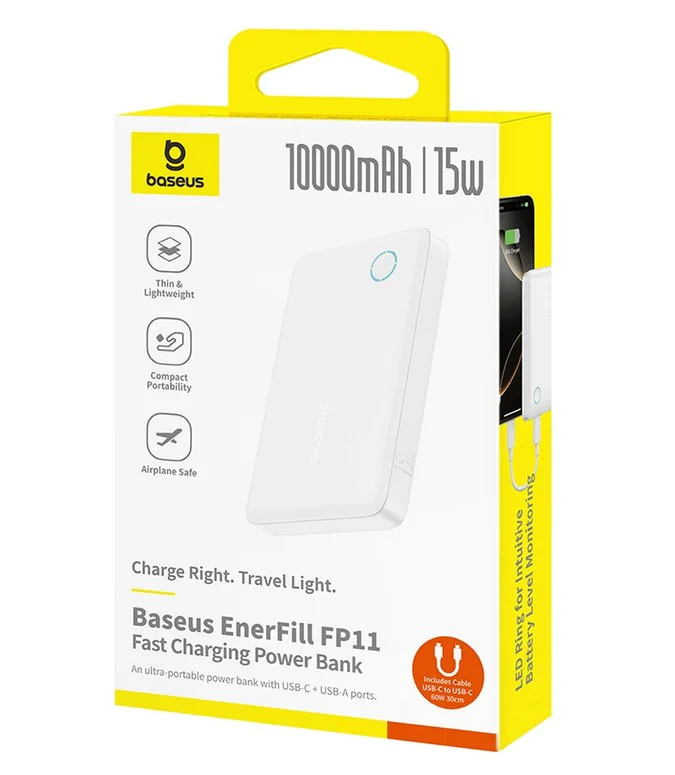 Power Bank Baseus EnerFill FP11 PPAP-1015-2 P1008210C213-00 10000 mAh Moon White 