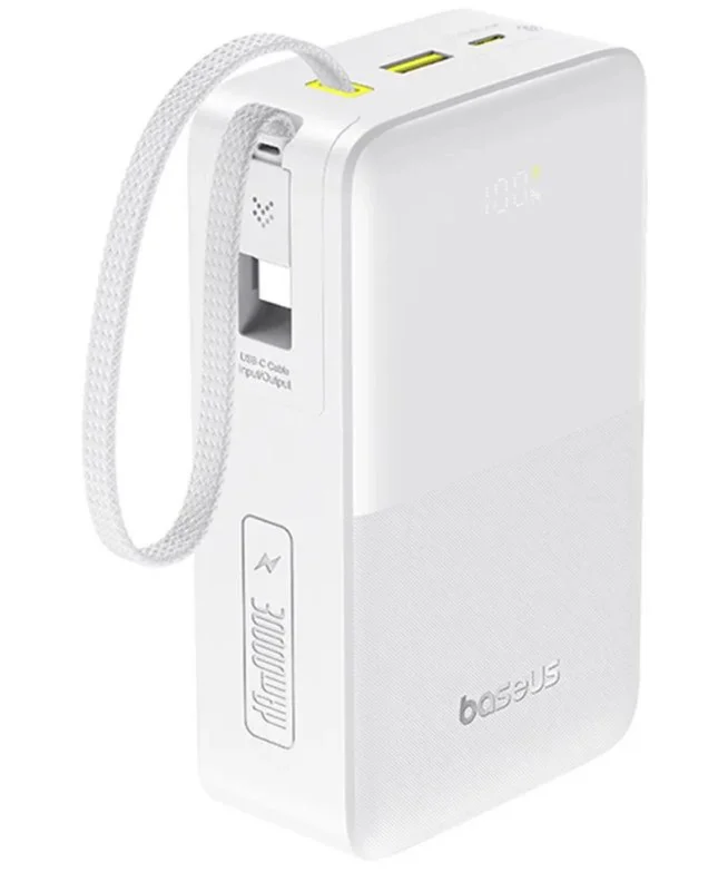 Power Bank Baseus EnerFill FC51 Bipow2 Pro Digital Display PPBD2P-3022 E0028101 30000 mAh Moon White 